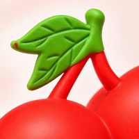 Jouet Squishy Cerise Rouge, Forme Double Cerise avec Feuille Verte Détaillée, Faux Fruit, Cadeau pour Enfants et Adultes, Article de Magasin de Nouveautés
