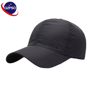 Casquette de baseball QZFSO personnalisée pour homme, séchage rapide, style urbain, 5 panneaux, maille découpée au laser, visière incurvée, fermeture snapback, en tissu standard - Product Image 1