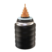 Câble d'alimentation ultra-haute tension 110 KV YJLW 03 à conducteurs en cuivre et gaine en aluminium ondulé, conformité norme nationale, sections transversales