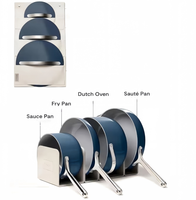 Wajan Keramik Anti Lengket Sehat, Set Peralatan Masak dan Wajan, Menjaga Permukaan Tetap Rata, Aktif dengan Sensor, Gagang Stainless Steel.