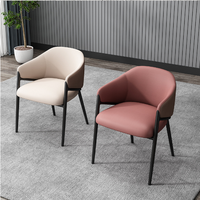 Chaise de salle à manger moderne en cuir PU avec structure métallique, imperméable, pour restaurant, hôtel, usage domestique, mobilier de salle à manger léger