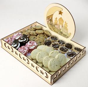 Decoraciones de madera <span class=keywords><strong>Eid</strong></span> <span class=keywords><strong>Mubarak</strong></span> Ramadán, mesa de decoración, bandeja de postre - Product Image 2