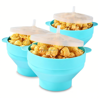 Bol à Popcorn Pliable en Silicone Alimentaire CHINFAI, Compatible Micro-ondes, Meilleure Vente, avec Poignée, Contenants Personnalisables avec Logo