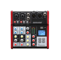 Interface audio Accuary Pro Audio MES4, mini table de mixage audio 2 canaux avec lecteur USB/MP3, table de mixage sonore