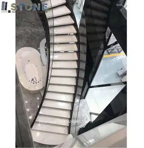 natural marble stairs for villa indoor and out door in white marble look for hotles home projects from Foshan suppliers