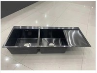Wastafel Dapur Baja Tahan Karat 304 Buatan Tangan dengan Rak Pengering, Baskom Dalam, Pemasangan Atas/Bawah, Produsen OEM