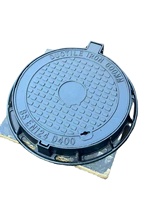 Couvercle de regard rond en fonte ductile Hebei Shengri F900 D400, robuste, antivol, pour usage routier, noir, norme EN124