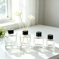 Bouteilles de diffuseur de parfum carrées les plus vendues 50ml 100ml 150ml 200ml 300ml Bouteille de diffuseur à bâtonnets en verre