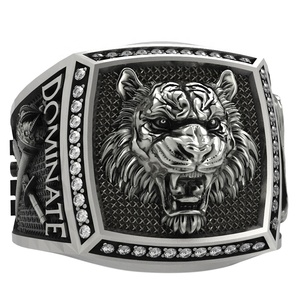 Bague ajustable en argent sterling 925 plaqué or <span class=keywords><strong>de</strong></span> haute qualité personnalisée, design lion unique, <span class=keywords><strong>meilleure</strong></span> vente pour les mariages et les fêtes - Product Image 1