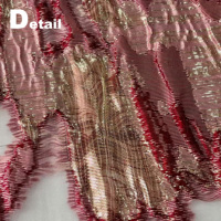 Tissu jacquard en organza à vente chaude avec un design irrégulier et un tissu coloré scintillant doré utilisé pour les robes de soirée ABAYA