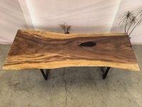 Prix réduit, grande taille, plateau de table en bois naturel, bord brut, plaque de bois massif, plateau de table à manger
