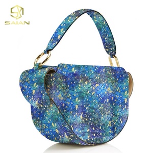 Đầy màu sắc kim loại Thất Bại Vua rắn in động vật vải vàng bạc dập bóng <span class=keywords><strong>Python</strong></span> PU giả da cho túi xách túi - Product Image 5