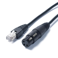 Cable convertidor de señal DMX XLR macho de 3 pines a RJ45 para ingeniería de iluminación profesional de escenarios