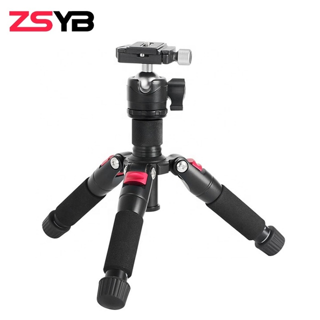 ZSYB Aluminum Alloy Professional Photography Kitting Video Adjustable Portable Folding Lightweight Tripod for Camera Phone