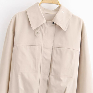 Robe Courte à Col Ceinturé et Manches Longues Imprimée Personnalisée Printemps 2026 - Robe Droite en Mélange de Coton, OEM/ODM par Usine de Vêtements Chinoise - Product Image 3