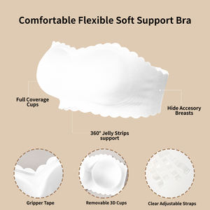 Женский топ-бандо с рюшами, с нескользящими бретелями, с подкладкой, амортизирующий, для йоги, бесшовный, для пилатеса - Product Image 5