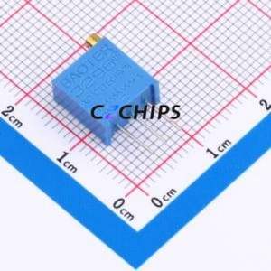 Resistencia Ajustable/Potenciómetro 3296W-501-LF, Componente de Orificio Pasante (THT)-3P, 9.5x4.8mm, Resistencia de 500 Ohmios, 10%, 500mW, 250ppm ℃ - Product Image 1