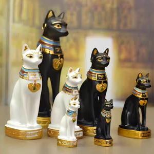 Sujetalibros de Resina Estilo Vintage con Diseño Artístico de Gato Egipcio Retro Negro, Decoración para el Hogar u Oficina, Estatua de Gato Egipcio - Product Image 5