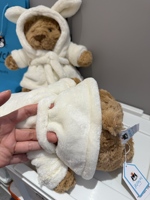 Peluche super douce édition peignoir Lapin Bartholomew, avec oreilles de lapin, confortable, couleur crème, cadeau en gros, 26 cm