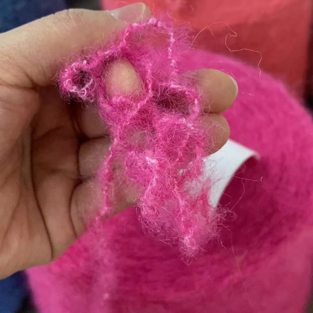 Wholesale 4.2Nm Brushed Wool Blended Yarn Top Dyed Alpaca Long Fiber Wool/Acrylic/Nylon/Recycled Polyester for Knitting Weaving