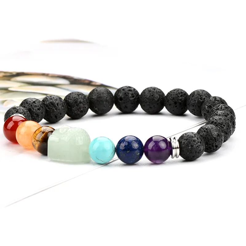Sell Well Lava Green Aventurine Beads Chakra Healing Crystal Buddha Energy Bracelets