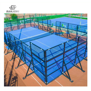 Cancha de Pádel Móvil Desmontable con Placa Panorámica y Carpa Eléctrica, Cancha de Pádel Portátil Interior - Product Image 2