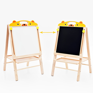 Pizarra plegable multifuncional de doble cara, caballete de madera para dibujo artístico, pizarra para niños - Product Image 6