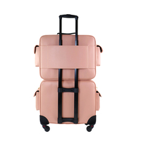 Trousse de Maquillage à Roulettes en Similicuir Matelassé, Design Tendance, Résistante à l'Eau, Grande Capacité, pour Maquilleurs Professionnels – En Stock