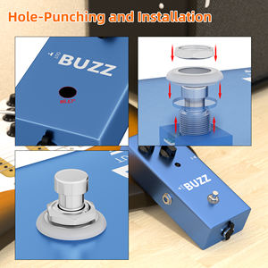 Pédale de guitare 3PDT avec interrupteur à pédale à <span class=keywords><strong>anneau</strong></span> LED, interrupteur à verrouillage à 9 broches, type de borne à souder - Product Image 3