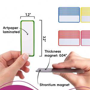 Étiquettes magnétiques effaçables à sec, bandes réutilisables pour la salle de classe, la maison, le bureau, le garage, cartes vierges effaçables et inscriptibles, étiquettes nominatives - Product Image 5