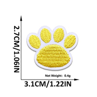Porte-clés mignon, accessoires de décoration, patch brodé thermocollant DIY en forme de petite patte d'animal colorée