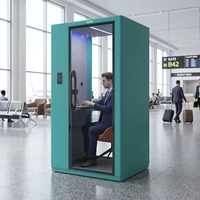 Cabine téléphonique de bureau mobile insonorisée et portable pour petites entreprises, idéale pour la sécurité incendie et l'intimité