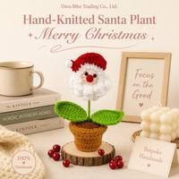 BH Décoration de Noël personnalisable en bois, motif dessin animé, fabriquée en Chine, pour plantes en pot tricotées à la main, idéale pour la maison
