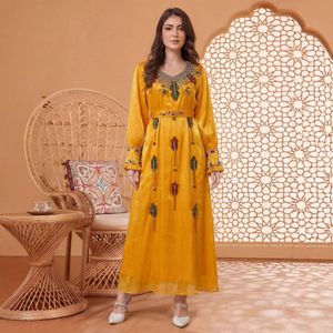 Wholesale Factory Supply PROMISTAR Vintage Style Indian Dubai Muslim <strong>Kurta</strong> / Kurti for <strong>Women</strong> Foil Print Quick Dry Loose Fit - Product Image 2