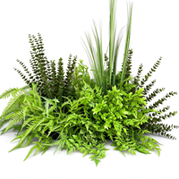 Composition de feuillage vert artificiel en rangée, feuilles de fougère en soie mélangées, toucher réaliste et naturel, pour décoration de scène de mariage et aménagement paysager