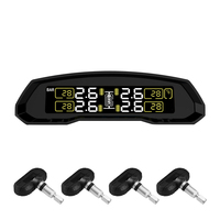 Kabelloses Solarbetriebenes Digitales 12V Reifendruckkontrollsystem TPMS Drucksensor für Autos