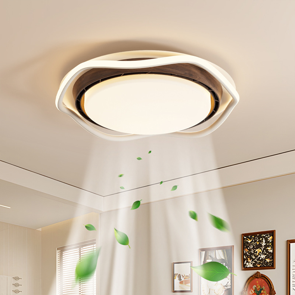 2025 New Model Bladeless Ceiling Fan Light High Ceiling Chandelier Led Ceiling Light with Remote Controller for House