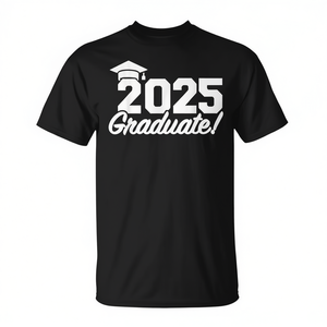 Camiseta de graduación Clase de 2025, negra, unisex, talla mediana para adultos - Product Image 3