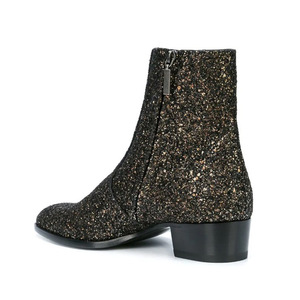 Bottes <span class=keywords><strong>Chelsea</strong></span> Homme Show Personnalité <span class=keywords><strong>Chelsea</strong></span> Bottes Hommes Fermeture Éclair Pointue Brillant Paillettes En Cuir Véritable <span class=keywords><strong>Chelsea</strong></span> Bottes - Product Image 5