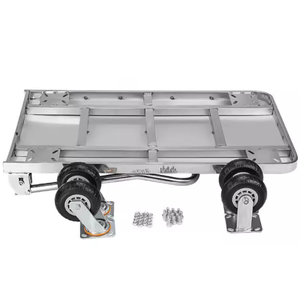 <span class=keywords><strong>400kg</strong></span> chariots à quatre roues chariot 304 acier inoxydable 202 plate-forme industrielle pliable remorque chariot de Transport à plat - Product Image 5