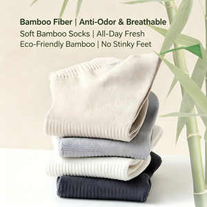 Chaussettes de sport en fibre de bambou <span class=keywords><strong>pour</strong></span> hommes, respirantes, anti-odeur, écologiques, <span class=keywords><strong>pour</strong></span> l'été, usage quotidien décontracté, évacuation de l'humidité - Product Image 2