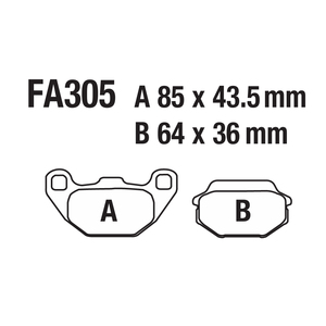 Pastiglie freno a disco moto per FA305 artic CAT KAWASAKI KFX KYMCO Agility persone come SYM 50 90 <span class=keywords><strong>125</strong></span> 150 200 - Product Image 5