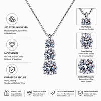 Collier pendentif en argent sterling S925 Kirin avec moissanite ronde taille brillant de 1,8 carat, serti à griffes, OEM ODM