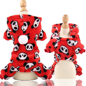 Shine And Shine Dog <b>Cat</b> <b>Clothes</b> Flannel Winter Warm Hoodie Pet Apparel Four Legged Clothing Colorful Patterned Pet Wear - Product Image 2