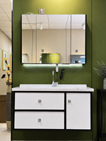 Meuble-lavabo double vasque moderne pour salle de bain avec dessus en pierre, résistant à l'eau, à fixation murale, tiroirs de rangement, combinaison lavabo et meuble pour hôtel