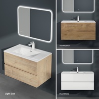 Meuble-lavabo mural modulaire en pierre artificielle Doporro allemande avec miroir intégré pour salle de bain