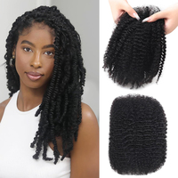Extensions de Cheveux Brésiliens Remy Vierge Doux Afro Crépus en Vrac, Tissés, à Trame Unique, Locs, Dreadlocks, Cheveux Naturels Frisés