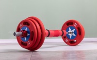 Plaques de musculation en fonte Captain America, revêtement caoutchouc anti-odeur, poignée ergonomique, grands trous, 5 cm, poids massif 20 kg, logo, soldes de liquidation