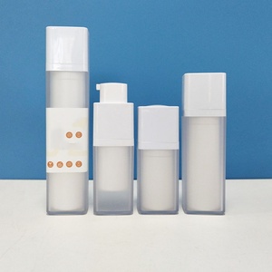 Flacons pompe de luxe rotatifs sans air à double paroi carrés rechargeables 15ml/30ml/50ml pour shampoing et lotion cosmétique - Product Image 4