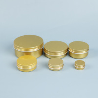 Boîtes rondes en métal aluminium doré de 30 ml avec couvercles à vis pour baumes à lèvres et perruques